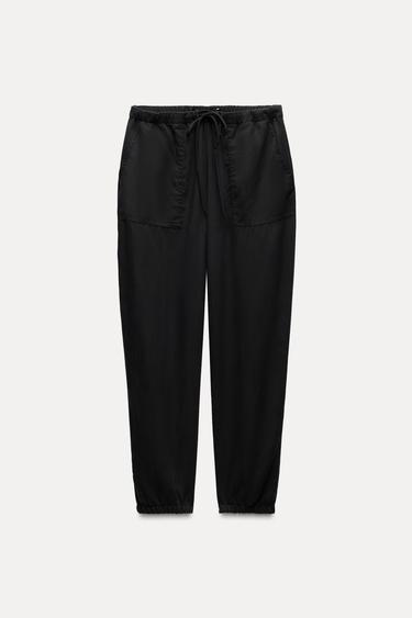 LOOSE FIT JOGGERS - Black by Zara