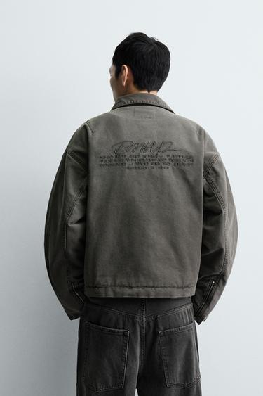 EMBROIDERED CROPPED FIT JACKET - Khaki by Zara