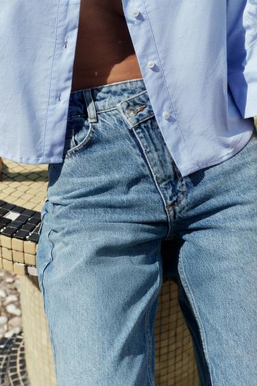 JEAN Z1975 DROIT TAILLE HAUTE CROISÉE - Bleu moyen de Zara - Image 3