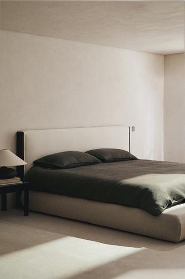 VERWASSEN LINNEN DEKBEDOVERTREK (140 GXM²) - Bruin / Taupe van Zara