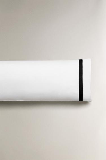 BORDERED SATEEN PILLOWCASE - Black by Zara - Image 4