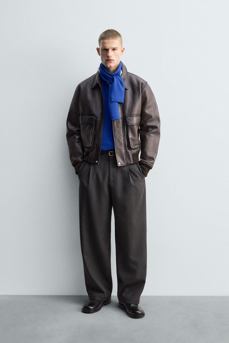 LIMITED EDITION LEATHER JACKET Brown ZARA Georgia