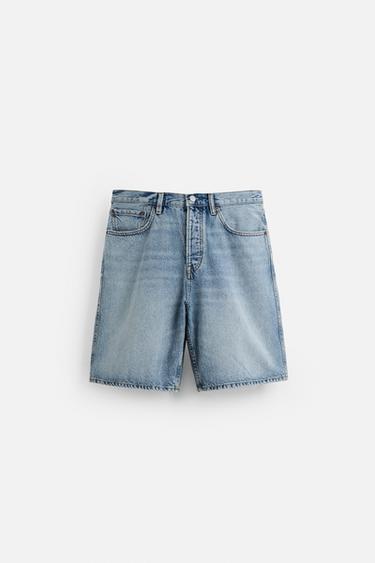 BERMUDA DENIM STRAIGHT FIT - Azul medio de Zara