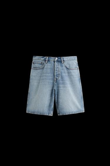 STRAIGHT-LEG DENIM BERMUDA SHORTS - Mid-blue by Zara - Image 0