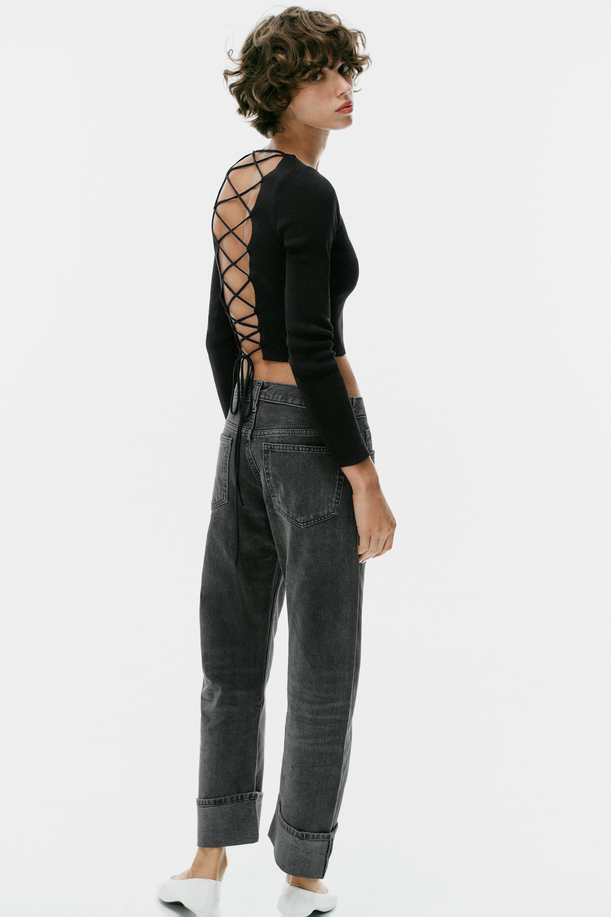 Женские свитеры Zara KNIT CROSSED BACK TOP — фото 4