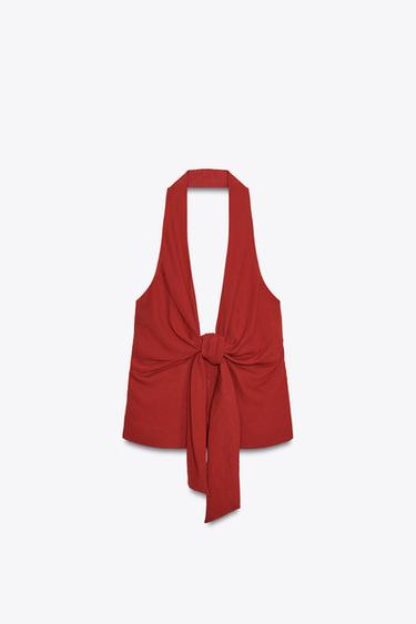 CHALECO HALTER NUDO - Teja de Zara