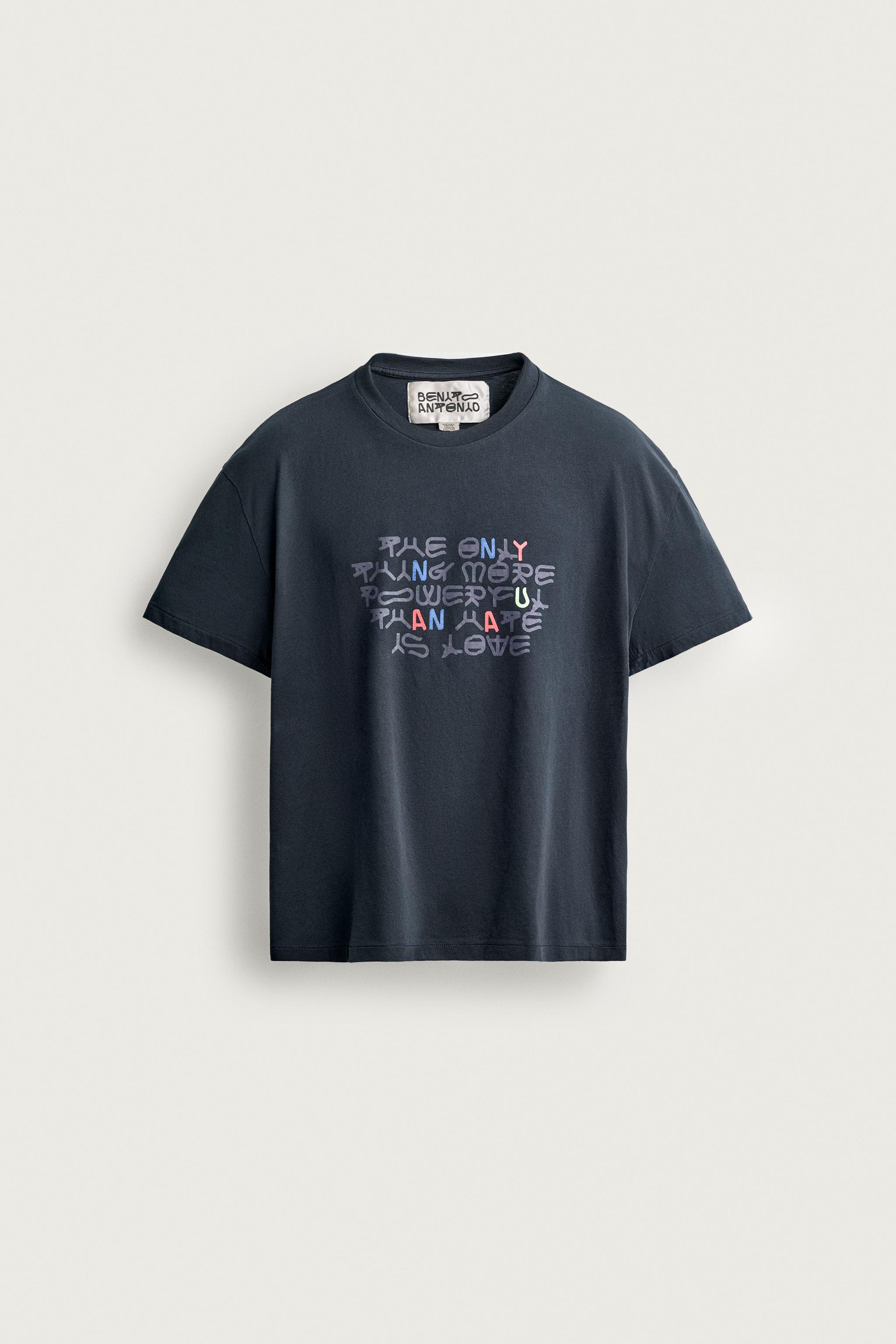 Zara YAZILI CROP FIT T-SHIRT