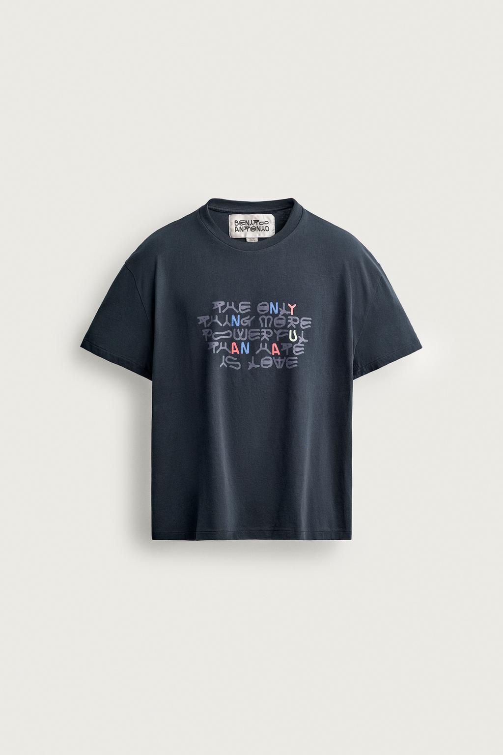 CROPPED FIT 'AMOR' SLOGAN T-SHIRT