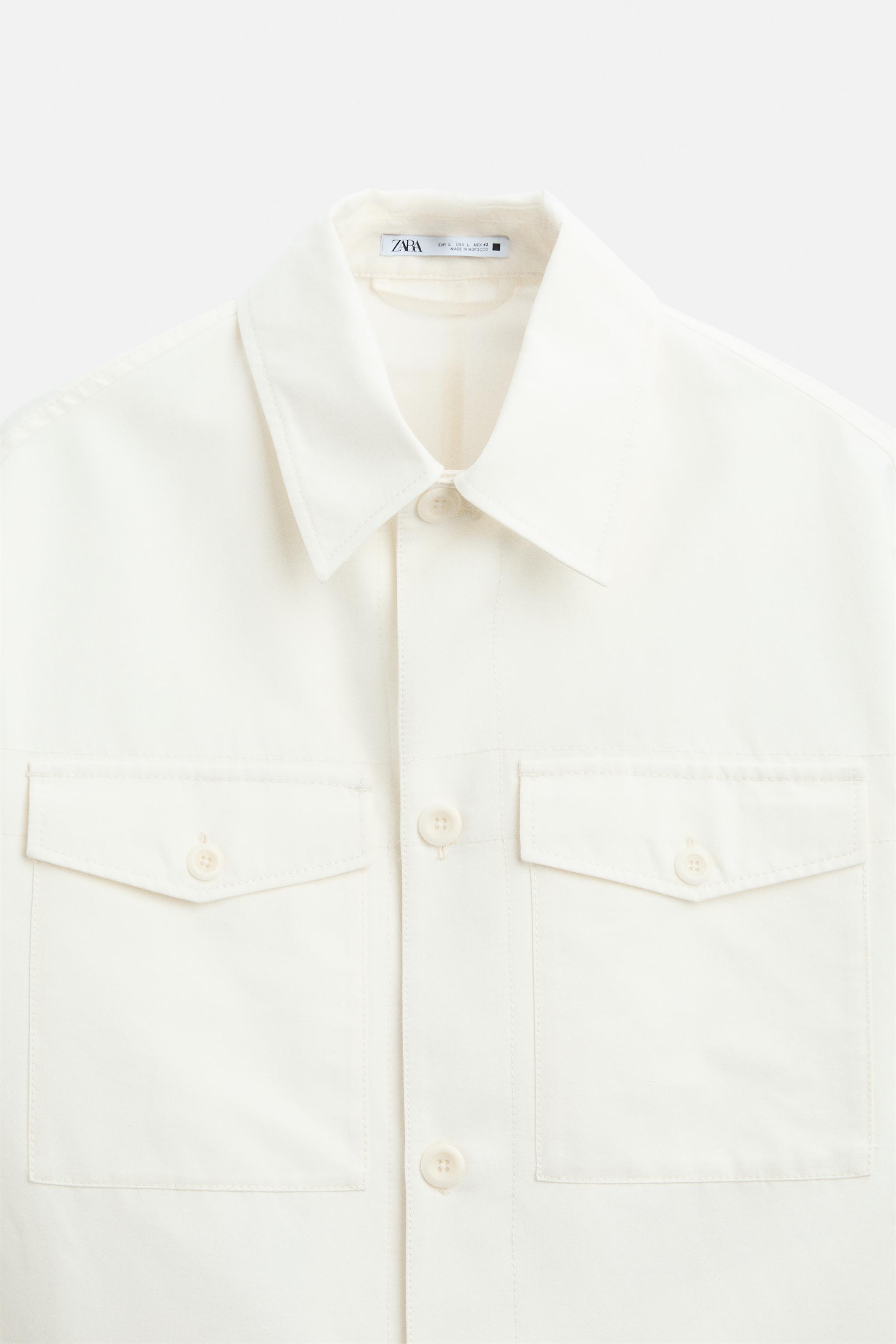 コットン - リネン シャツジャケット - エクリュ | ZARA Japan コットン - リネン シャツジャケット - エクリュ | ZARA Japan