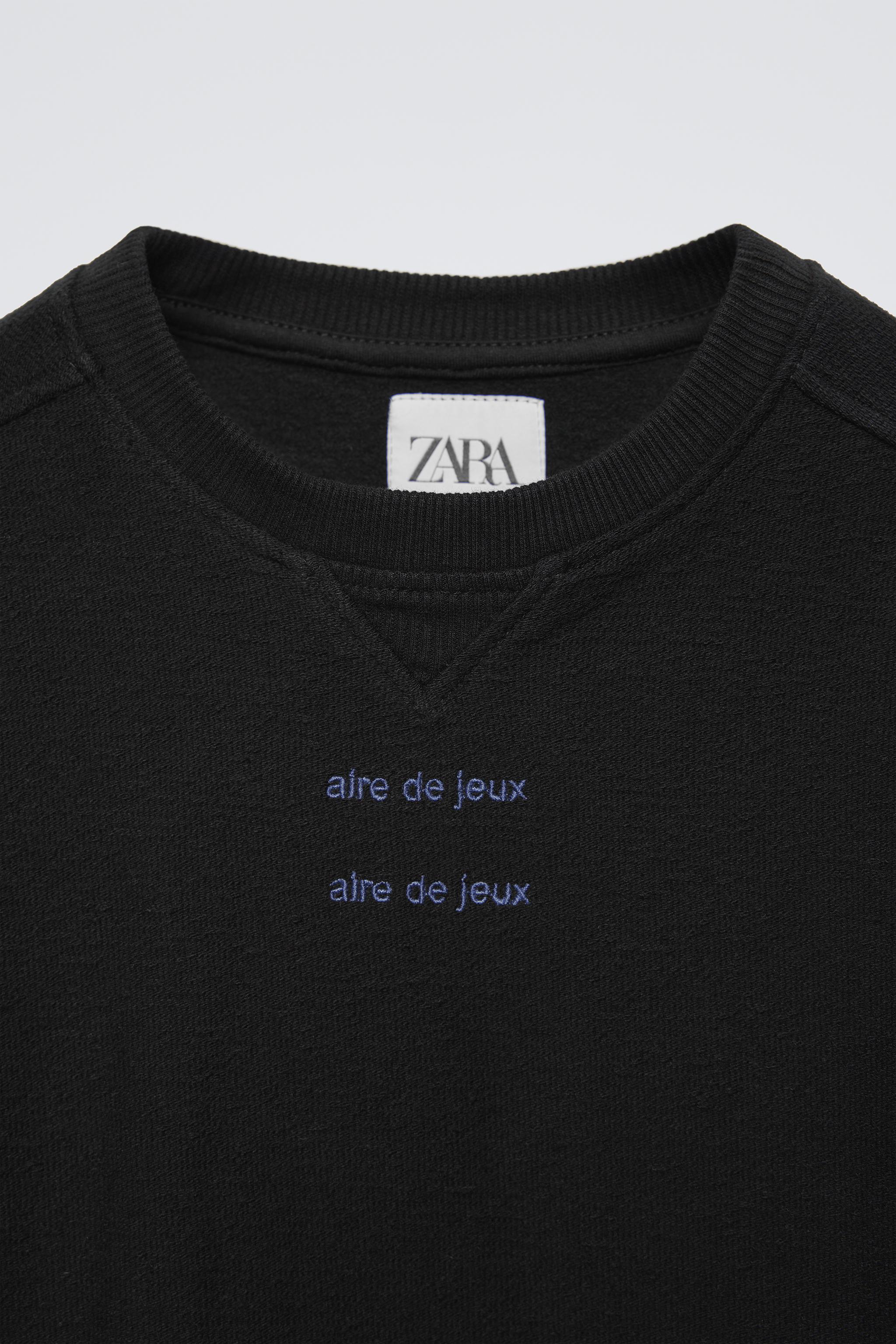 エンブロイダリーテキスト スウェットシャツ - ブルー | ZARA