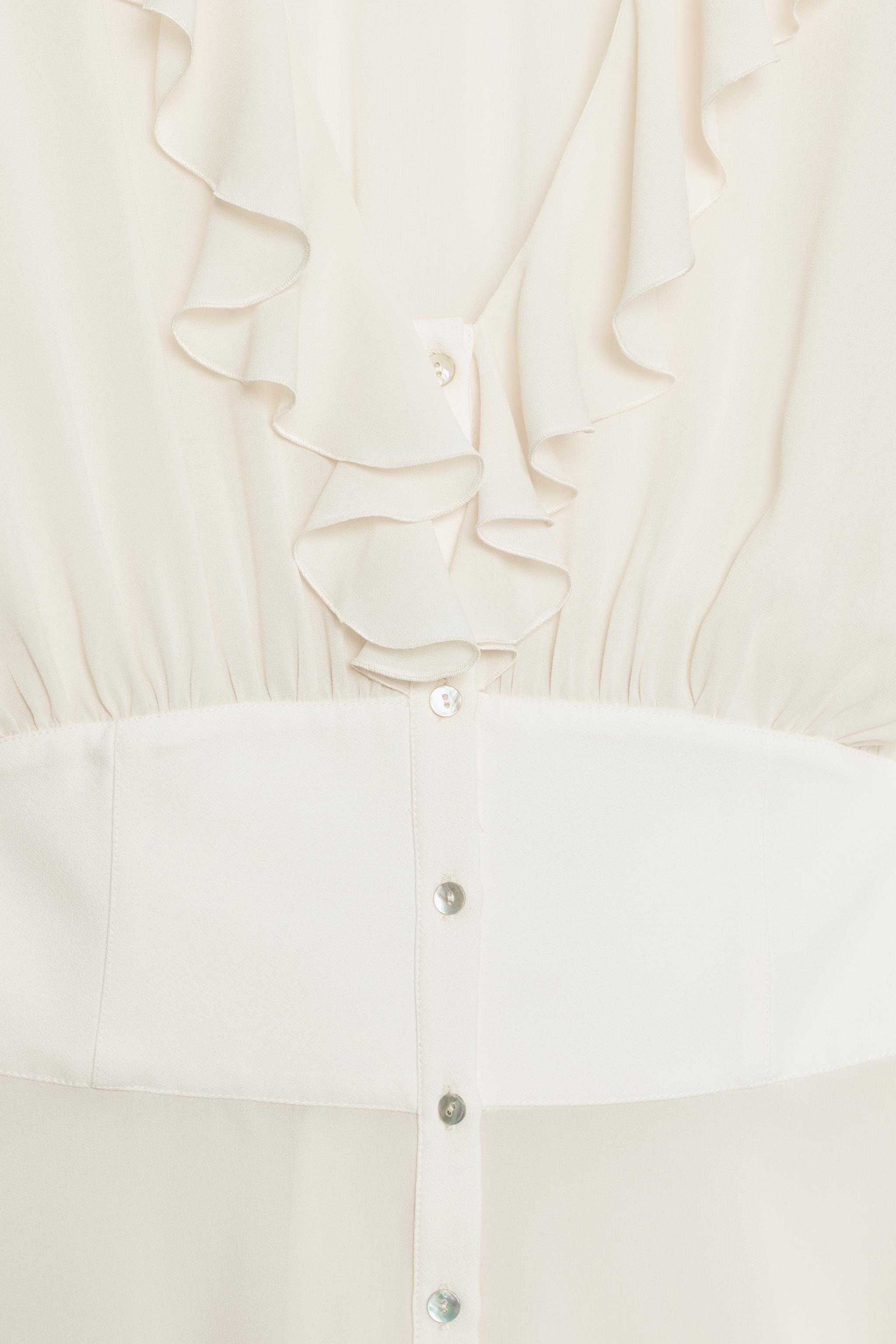 Женские рубашки Zara RUFFLED FITTED-WAIST SHIRT — фото 8
