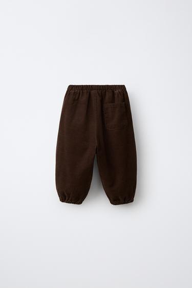 MICRO-CORDUROY JOGGER PANTS — Brown 2