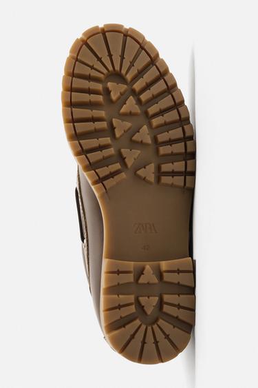 LEATHER DECK SHOES - Brown by Zara - Image 3