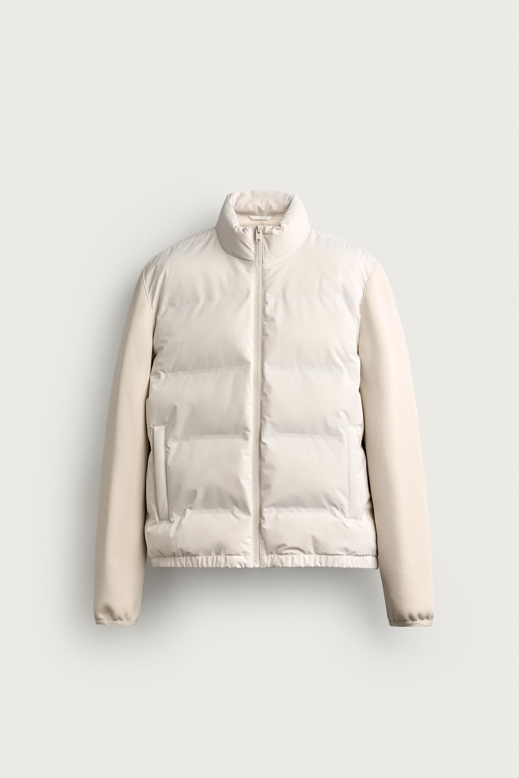 COMBINATION PUFFER JACKET — Ecru