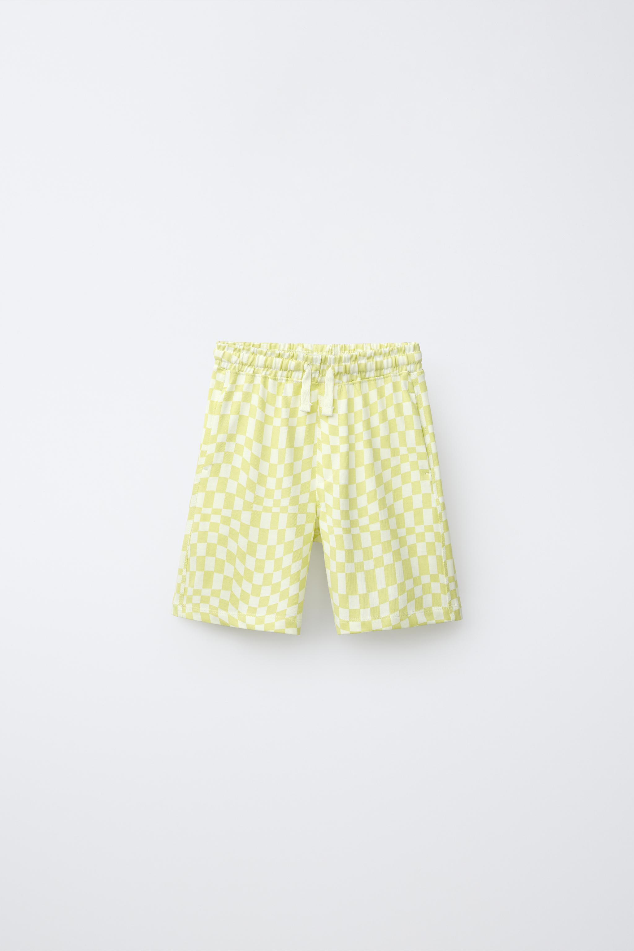 Детские шорты Zara CHECKERBOARD T-SHIRT AND BERMUDA SET — фото 4