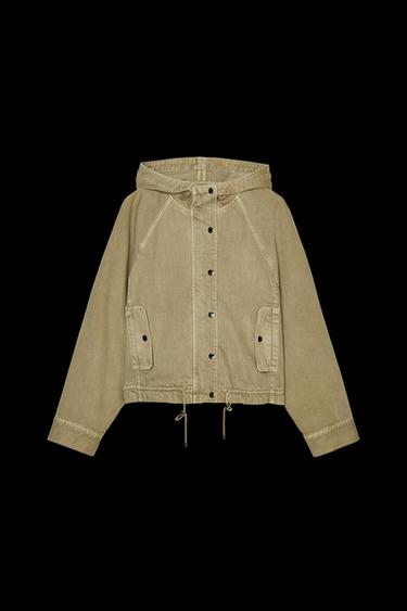 FADED-EFFECT HOODED JACKET - Light khaki by Zara - Image 0