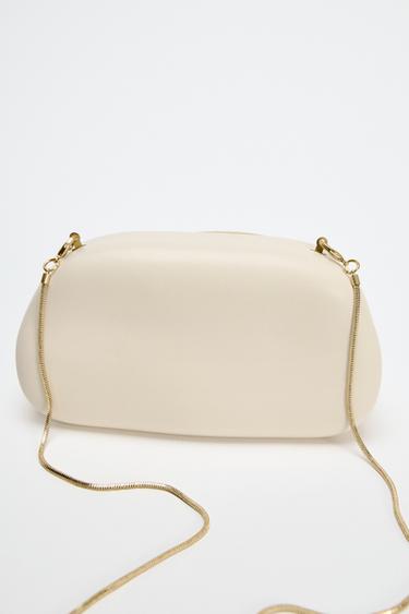 GOLDENE PAKETTASCHE MIT VERSCHLUSS - Weiss von Zara