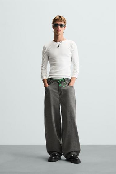 Zara BALLOON FIT JEANS - Gray - Image 0