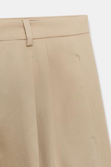 PANTALON WIDE LEG PLIS ZW COLLECTION - Beige de Zara - Image 7