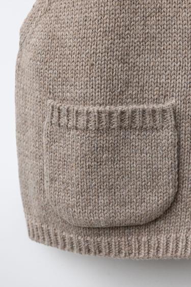 GILET EN MAILLE AVEC LAINE - Sable de Zara - Image 3