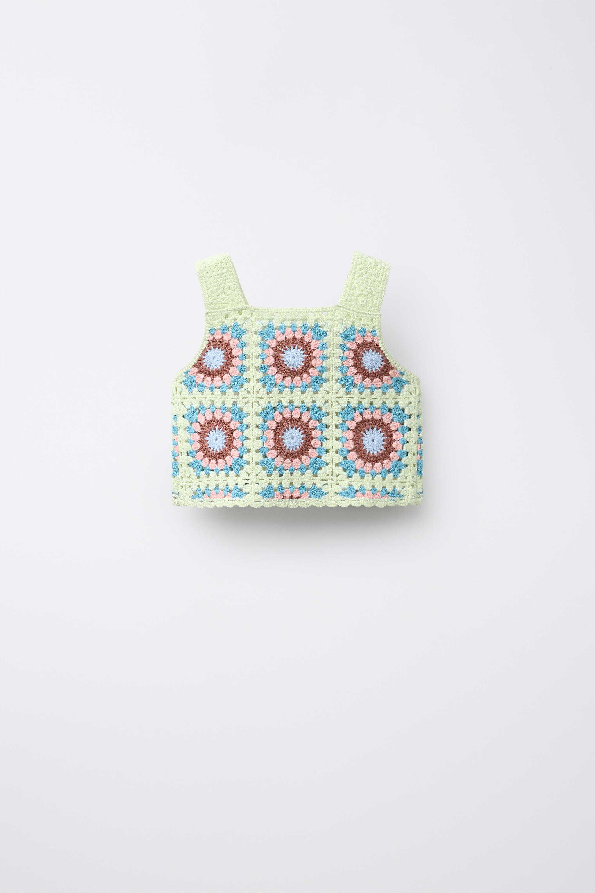 CROCHET KNIT TOP - Fluorescent lime | ZARA United States