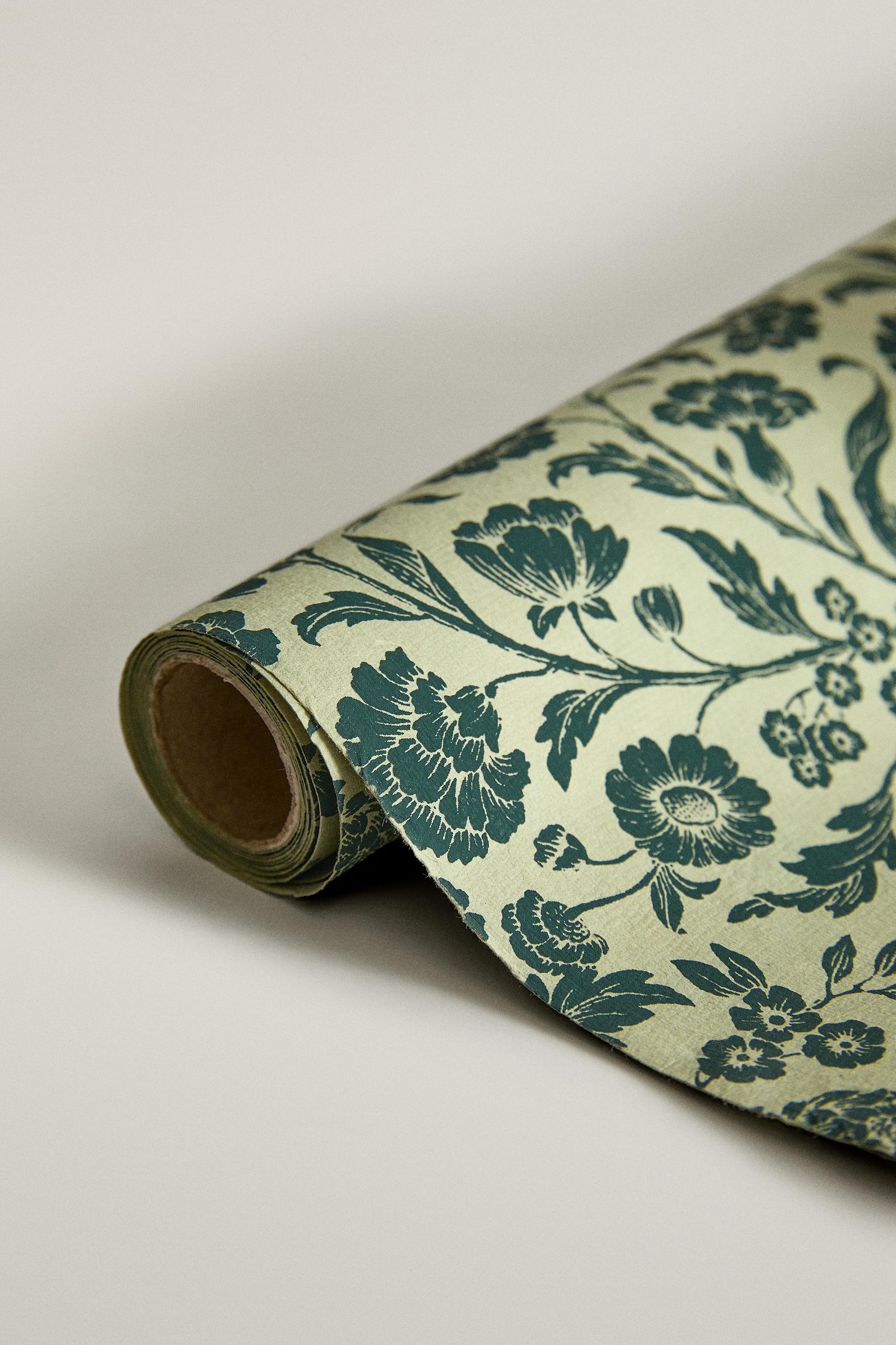 PAPIER CADEAU FLEURS DE NOËL