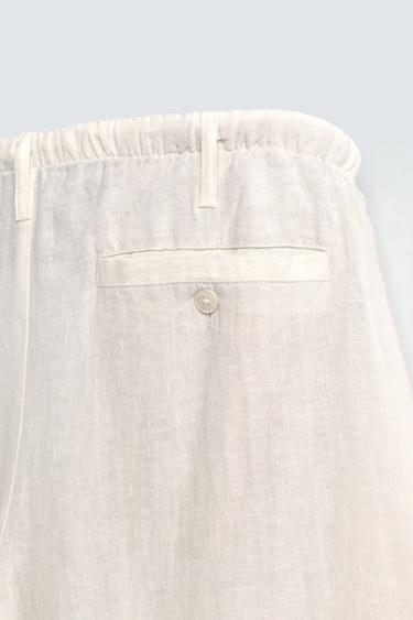 PANTALON 100 % LIN COUPE DÉCONTRACTÉE - Écru de Zara - Image 8