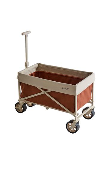 FOLDING COTTON BEACH TROLLEY - Brick by Zara