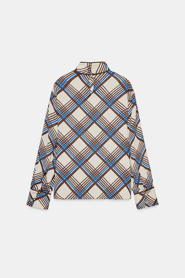 CHECK SHIRT WITH HIGH NECK - Multicoloured by Zara - Image 6