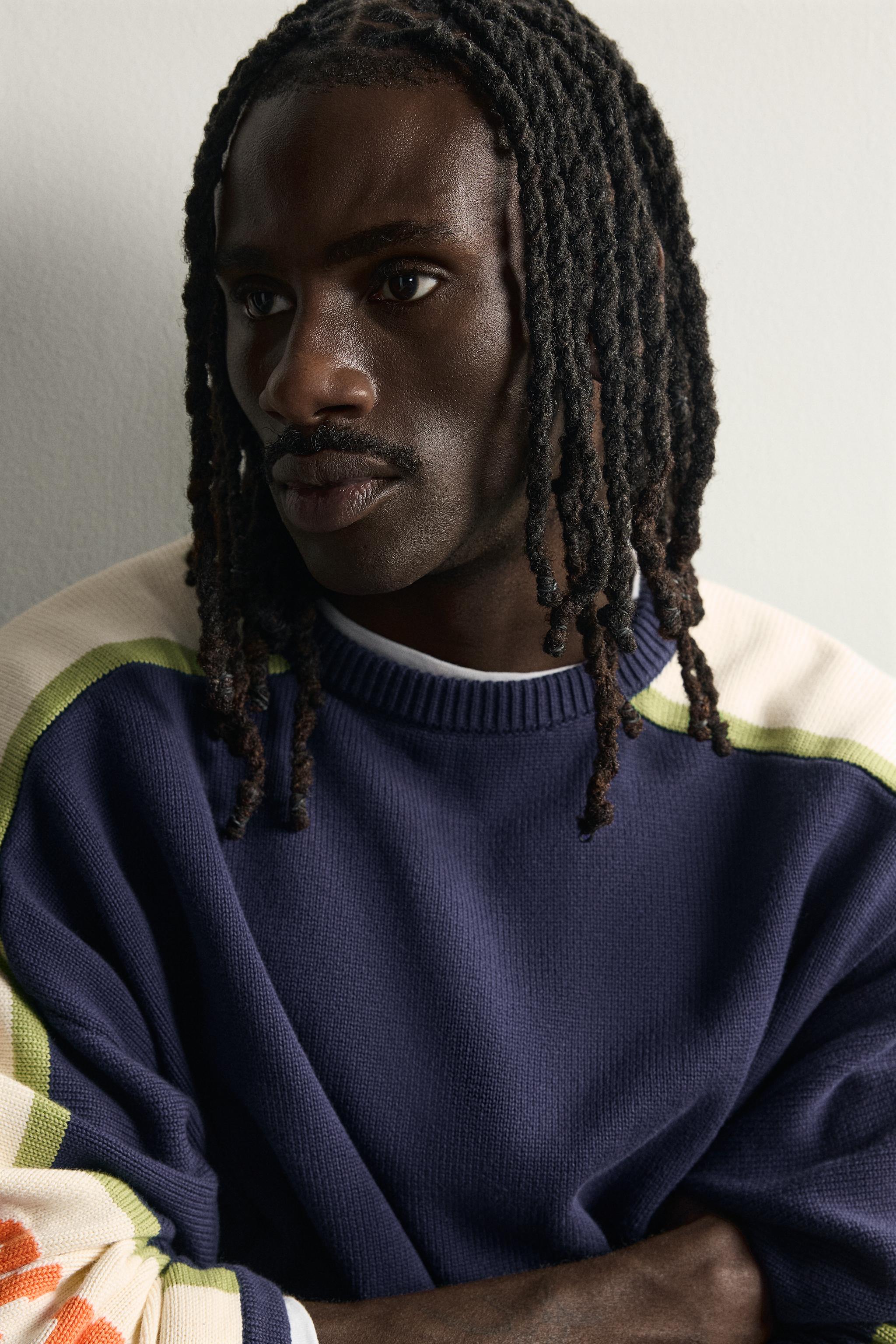 CONTRAST BANDS JACQUARD JUMPER