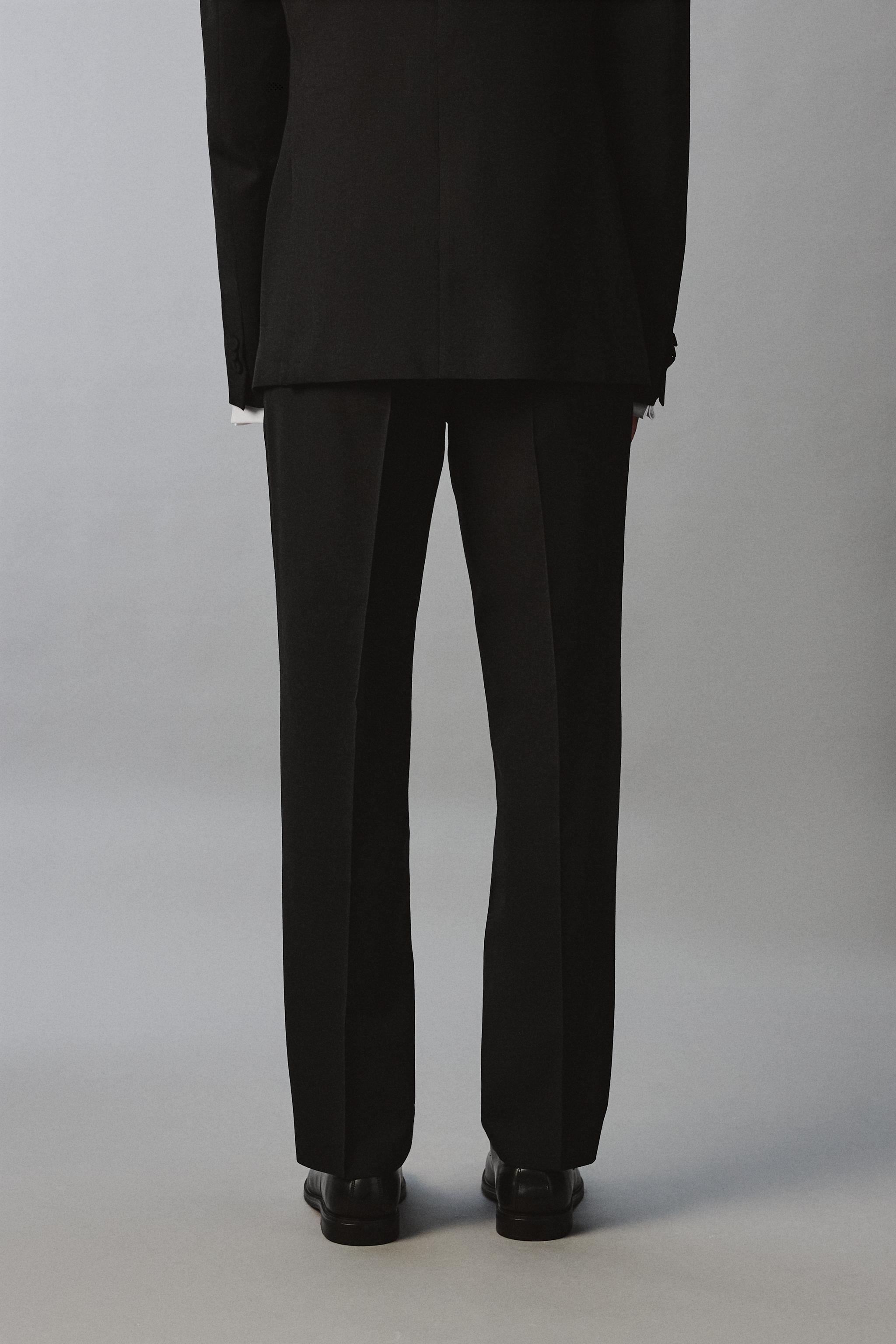 REGULAR FIT PLEATED TUXEDO PANTS