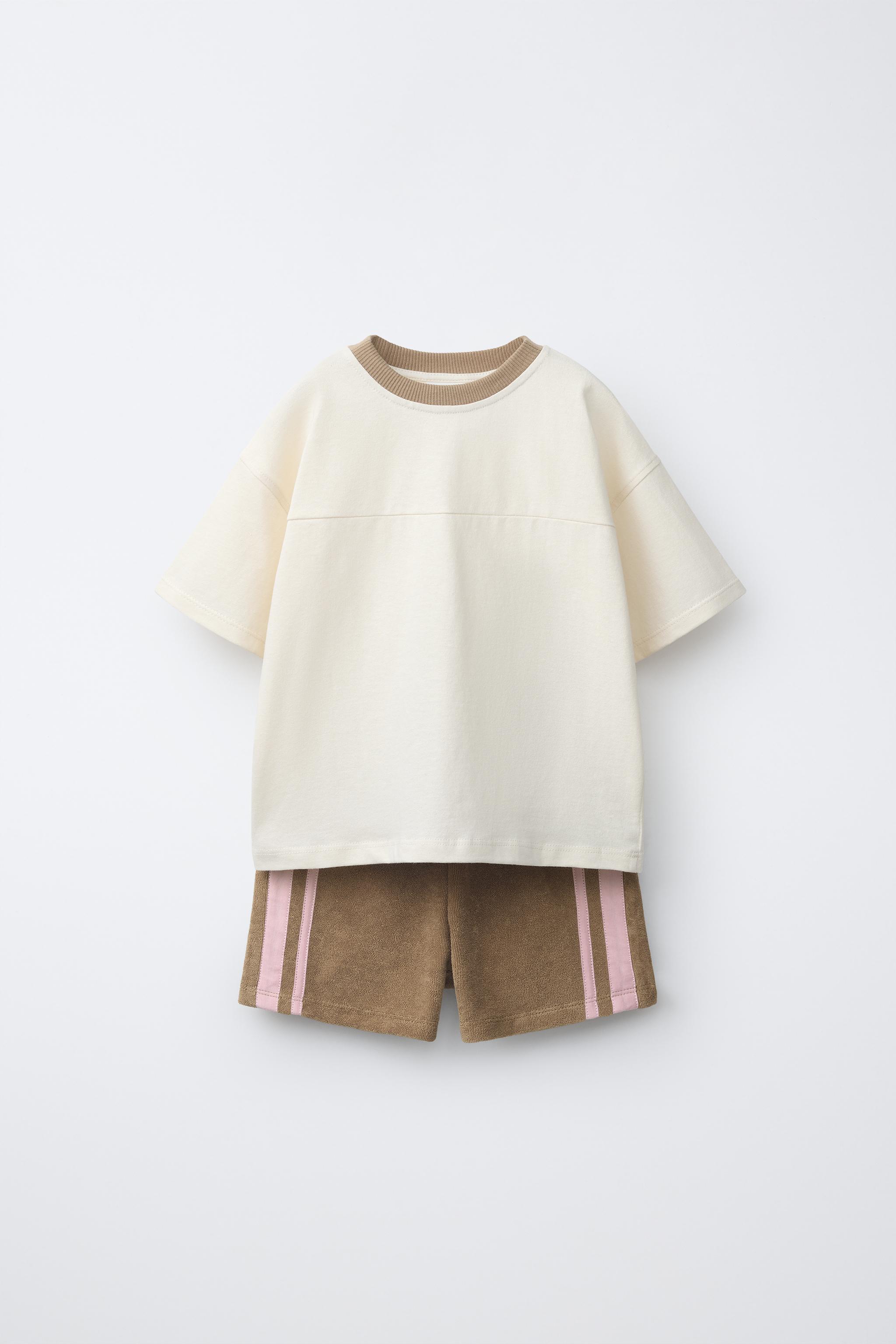 ENSEMBLE JOGGING T-SHIRT UNI ET BERMUDA EFFET ÉPONGE