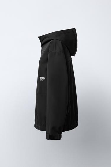 VESTE TECHNIQUE DOUBLÉE CAPUCHE DÉPERLANTE - Noir de Zara - Image 2