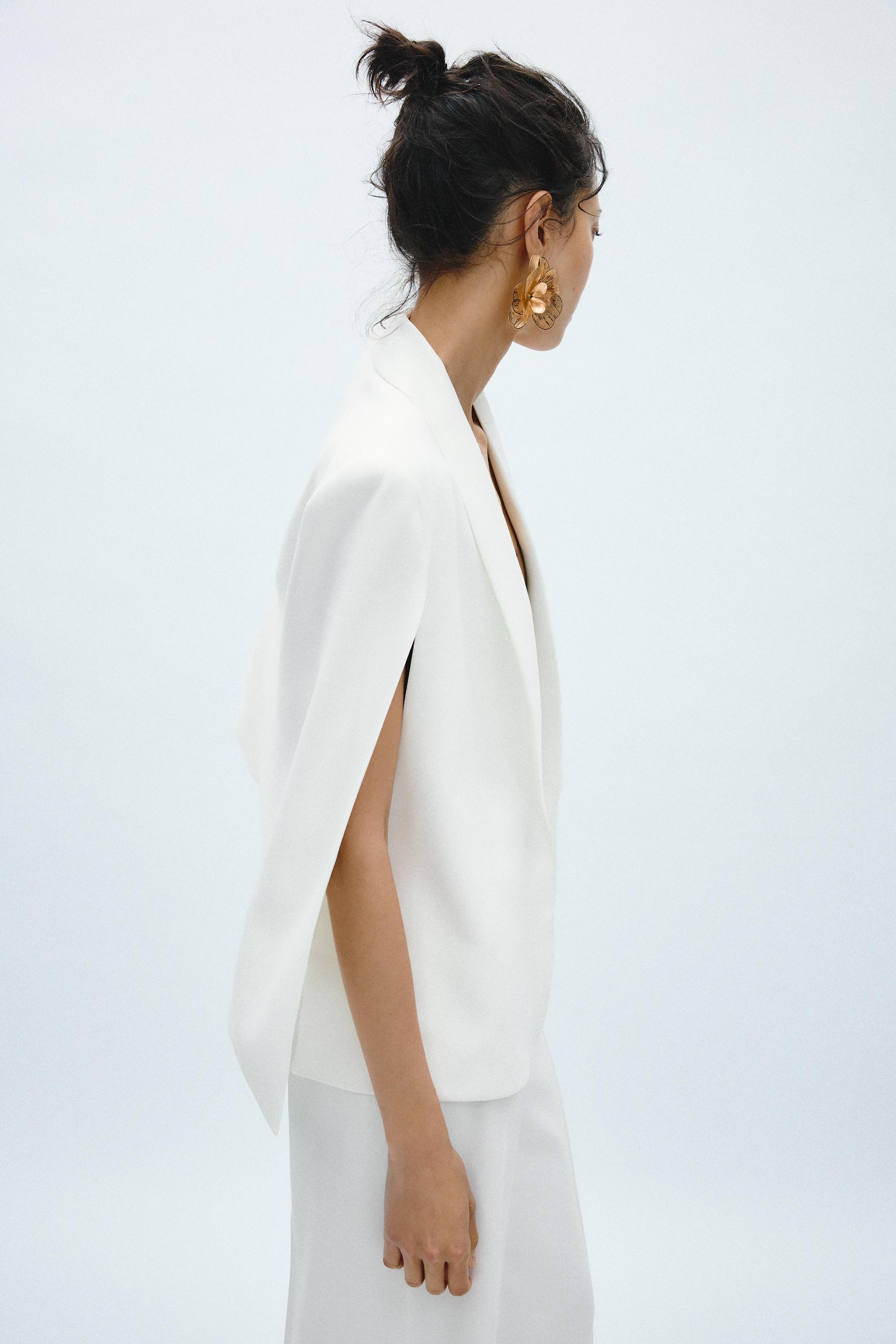 ZW COLLECTION CAPE BLAZER - Ecru | ZARA Spain