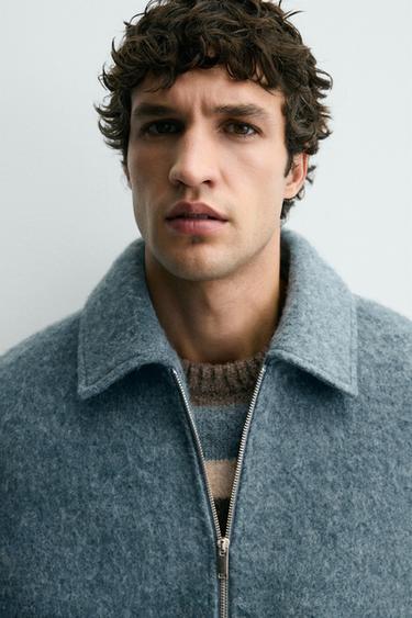 QUILTED OVERSHIRT WITH ZIP - Light blue by Zara