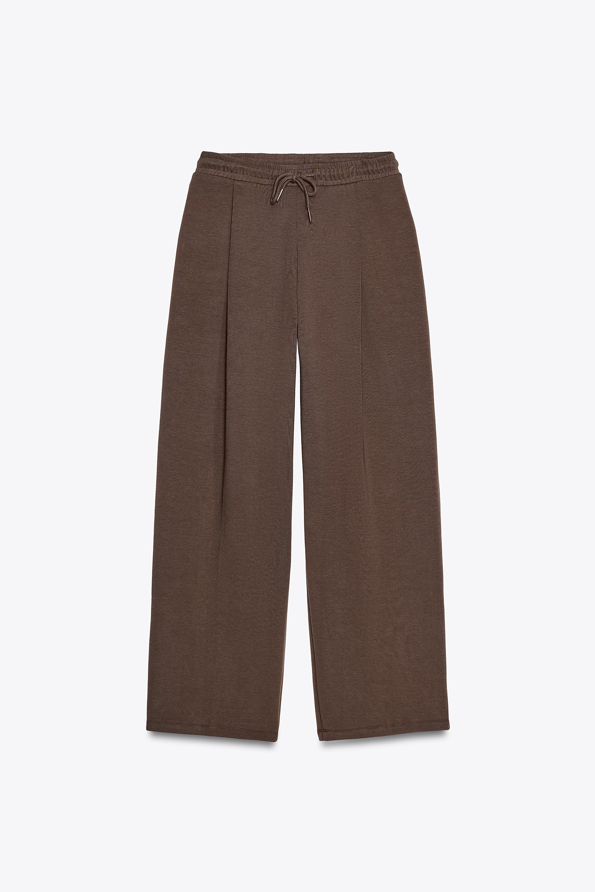 INTERLOCK PANTS - Dark brown | ZARA United States