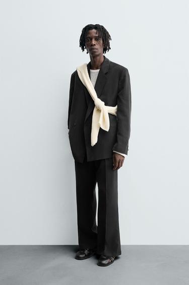 Zara FLOWY SUIT PANTS - Black - Image 0