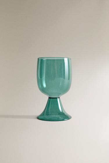 COLOURED BOROSILICATE WINE GLASS X COLLAGERIE - Green by Zara