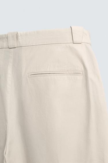 COTTON/LYOCELL STRAIGHT-LEG TROUSERS - Sand by Zara - Image 10