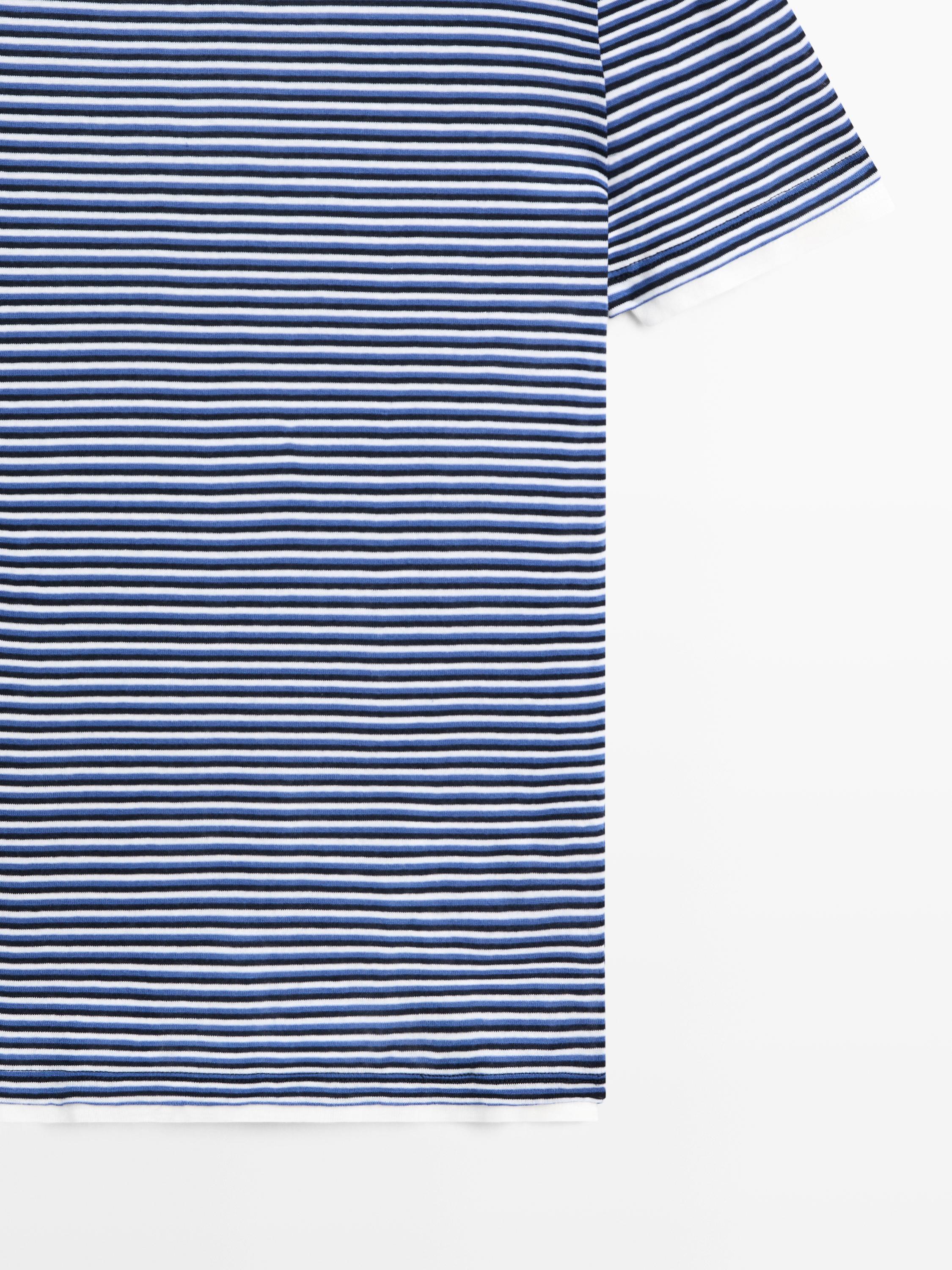 T-shirt double à rayures et manches courtes