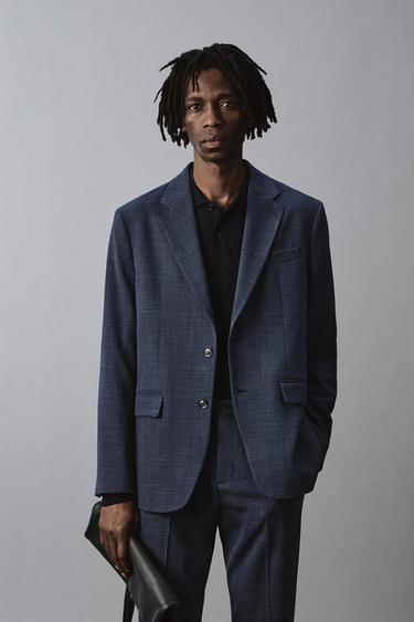TEXTURED SUIT BLAZER - Blue / Indigo by Zara