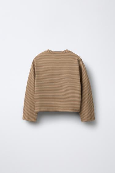 T-SHIRT À RAYURES ÉTIQUETTE BENSIMON ® X ZARA - Marron clair de Zara - Image 1