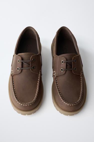 STORIESZ - CHAUSSURES BATEAU EN CUIR - Marron de Zara - Image 3