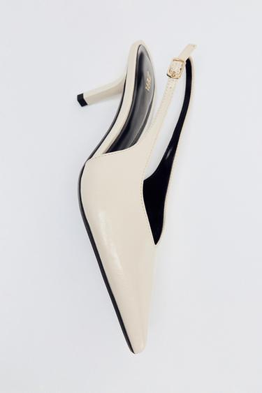 HIGH-HEEL SLINGBACK SHOES - Ecru by Zara