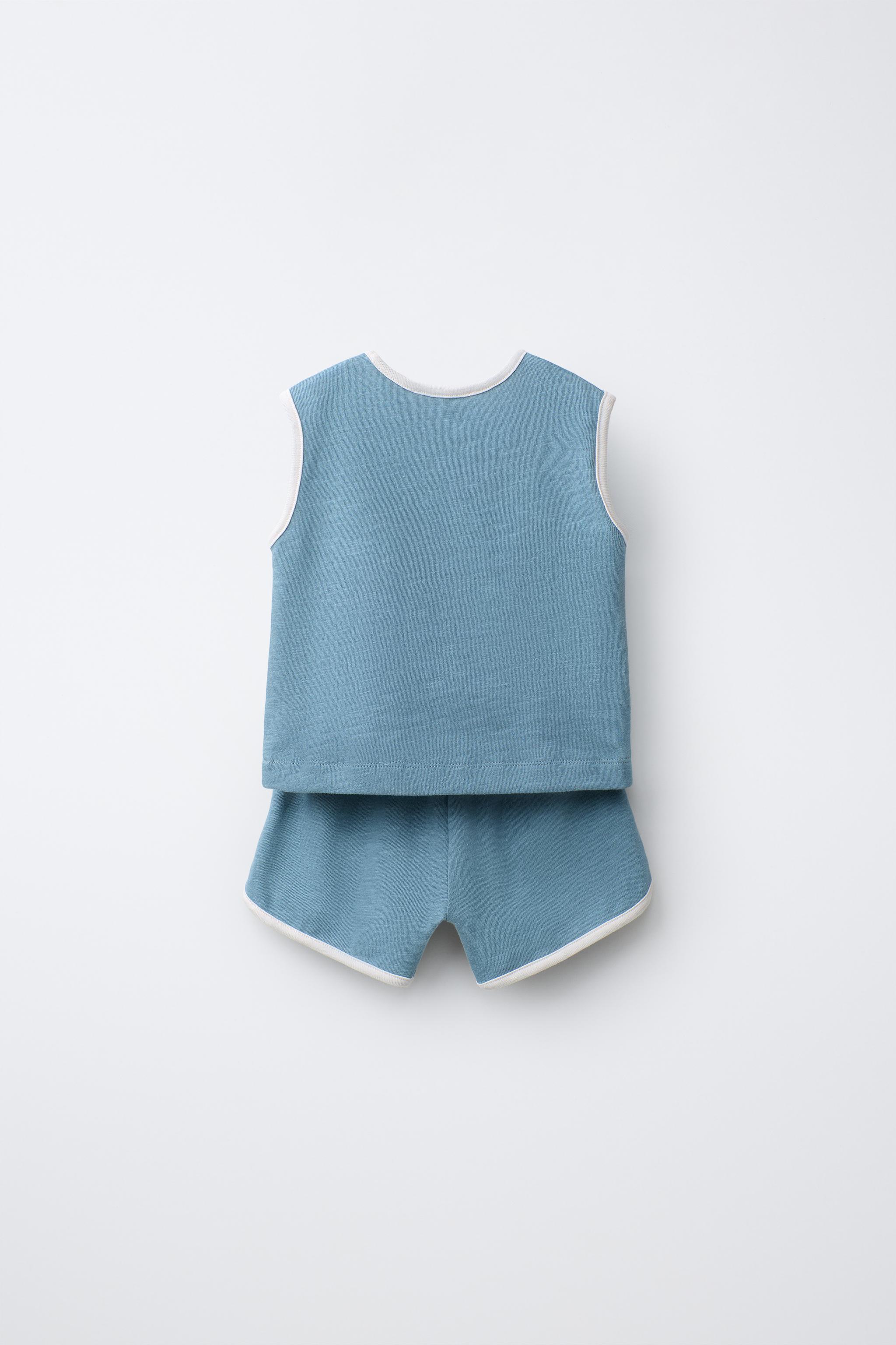 Детские шорты Zara TEXT T-SHIRT AND SHORTS SET — фото 3