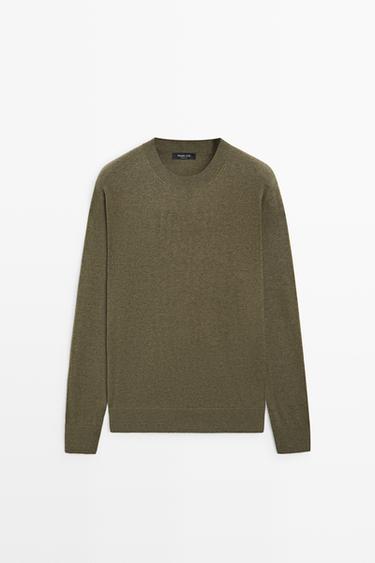 Wool blend round neck knit sweater — 547 1
