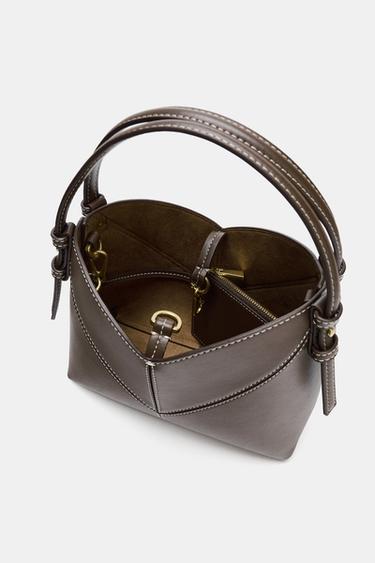 MINI SAC SEAU SURPIQÛRES - Chocolat de Zara - Image 6