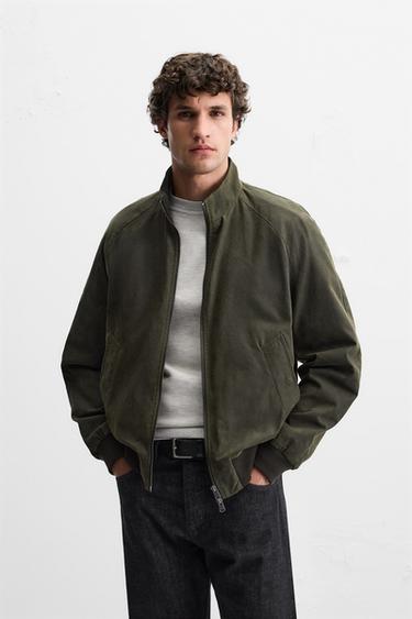 JACKE IN GEWACHSTER OPTIK - Grün von Zara