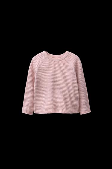 Zara CABLE KNIT SWEATER - Light pink - Image 0