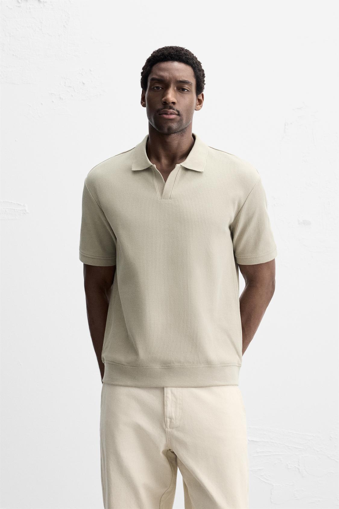 VERTICAL TEXTURED POLO SHIRT